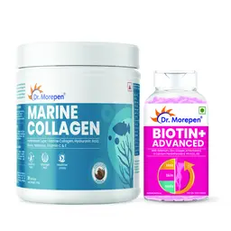 Dr. Morepen Biotin+ Advanced tablets and Marine Collagen Protein Powder (Combo Pack) icon
