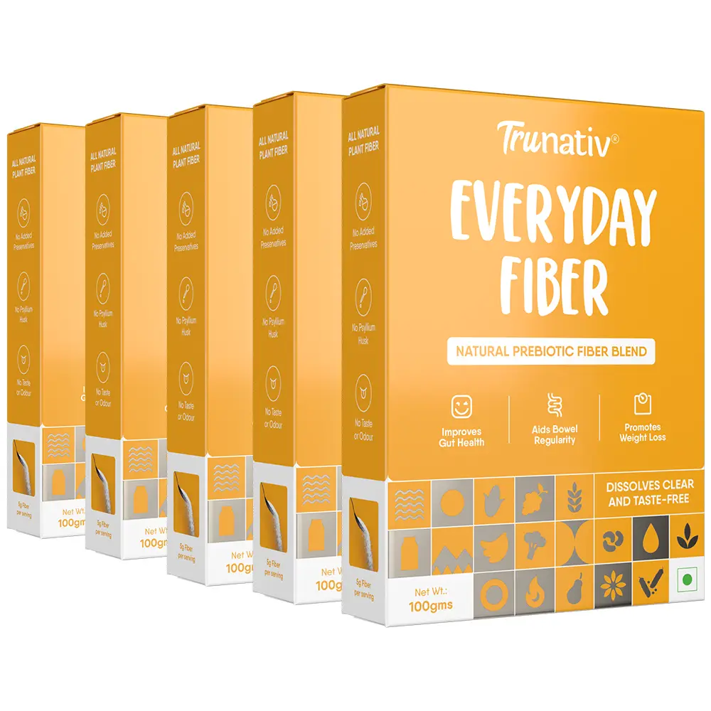 TruNativ Everyday Fiber Non-GMO & Gluten Free For Enhancing Digestive Health, Unflavoured | Plant Based Fibre Helps Weight Loss, Regulate Blood Sugar & Cholesterol Levels | Easy To Use| 100g - 500 gm