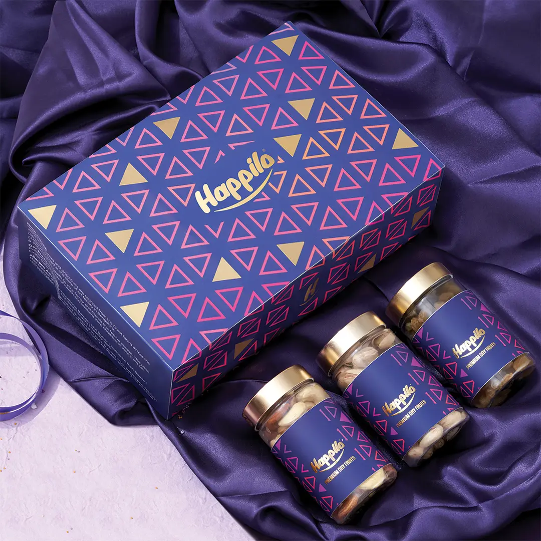 Happilo Dry Fruit Celebrations Gift Box - Box Rose,550g