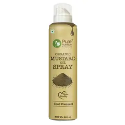 Pure Nutrition Organic Mustard Oil with 10X Less Oil & Omega-3 for Sautéing and Grilling