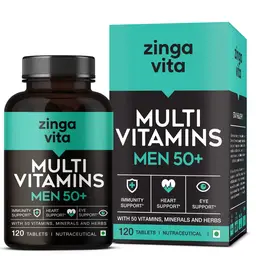 Zingavita -  Multivitamin for Men 50+  - With 25 Vitamins, Minerals & Herbs - For Enhanced Energy, Heart & Eye Support - 120 Multivitamin Tablets icon