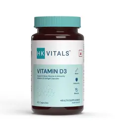 HealthKart -  HK Vitals Vitamin D3 (600 IU), with Sunflower Oil, Promotes Calcium Absorption, Bone Health, Muscle Strength & Immunity icon