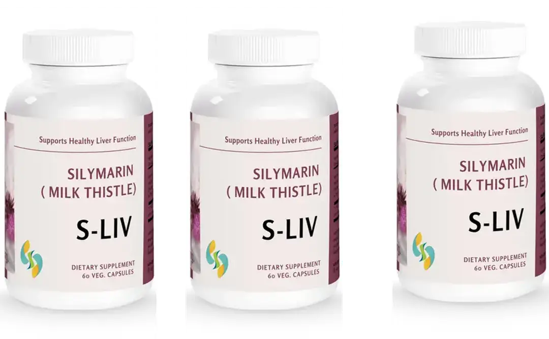 Sharrets S-LIV with Silymarin Milk Thistle for Liver Care - Pack of 3 (180 Capsules)