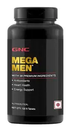 GNC Mega Men Multivitamin for Men | Strengthens Immune System | Promotes Prostate & Eye Care | Boosts Focus | Improves Overall Health | Formulated In USA | 38 Premium Ingredients | 120 Tablets icon