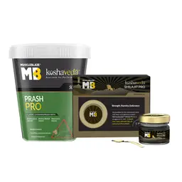 Koshaveda Shilajit Pro by MuscleBlaze Shilajit Resin (20 gm) & Endurance & Prash Pro by MuscleBlaze (500 gm) icon