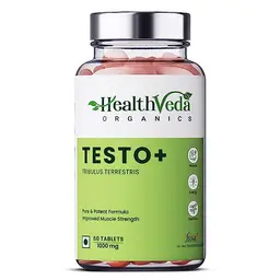 Health Veda Organics - Plant Based Testo+ - with Tribulus, Ashwagandha, Kaunch Beej - for Improving Muscle Strength and Energy icon