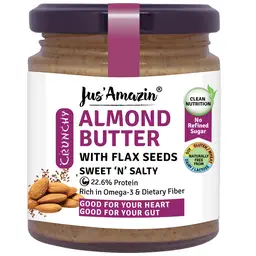 Jus Amazin -  Crunchy Almond Butter – with Flaxseeds - for Clean Nutrition and Rich in Omega-3   icon