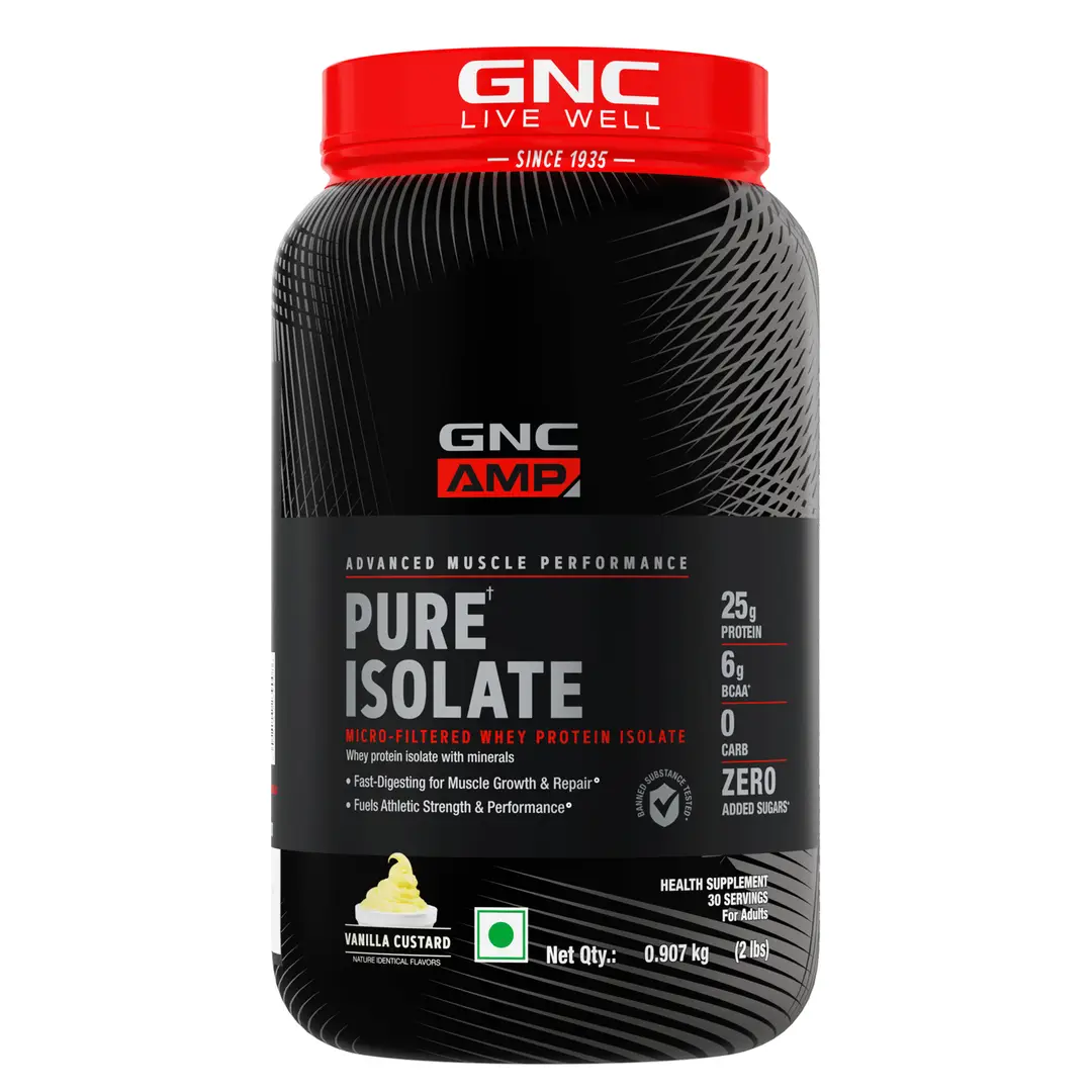 GNC Ind Amp Isolate Zero Carb Vanilla Powder | Whey Protein | Support muscle recovery - Vanilla,2 lb
