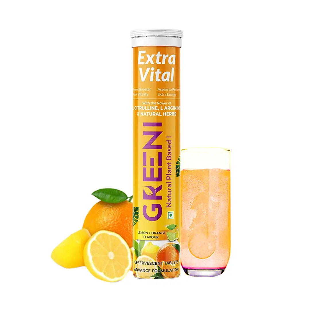 Greeni Extra Vital with L-Citrulline for Stamina and Extra Performance
- Pack of 1 (15 Effervescent Tablets)