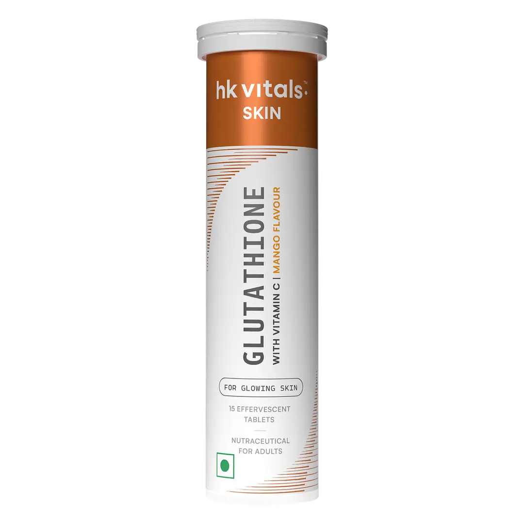 HealthKart HK Vitals Glutathione with Vitamin C & E, for Skin Glow and Hydration - Mango,15 Effervescent Tablets