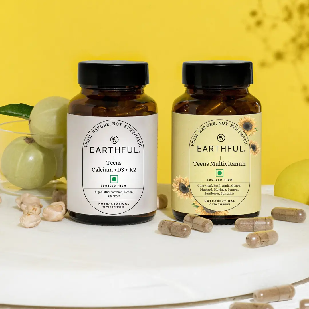 Earthful Multivitamin for Teen (30 Iron and 30 Calcium Tablets) - Pack of 2 (60 Capsules)