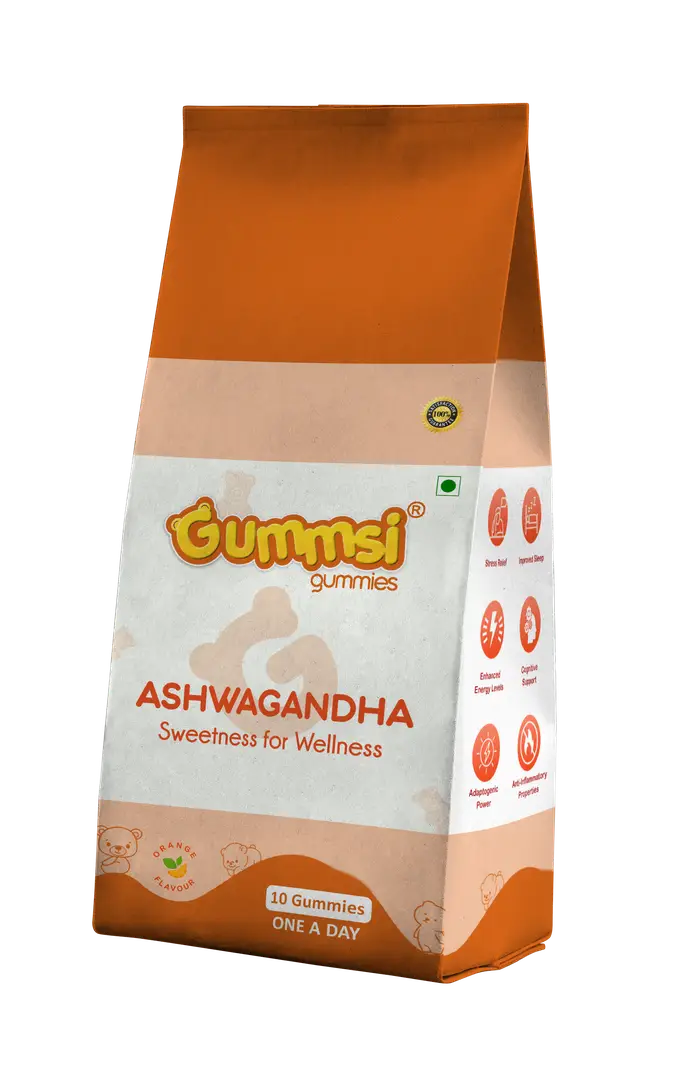 Gummsi Ashwagandha Gummies for Strength, Energy and Immunity - Pack of 1 (10 Gummies)