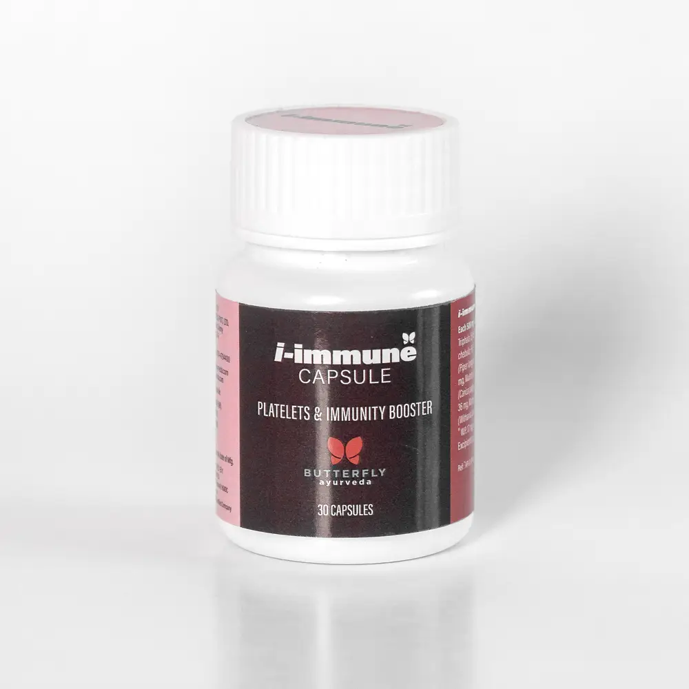 Butterfly Ayurveda - I-Immune Capsules - Platelet and Immunity Booster - 30 Capsules - Pack of1(30Tablets)