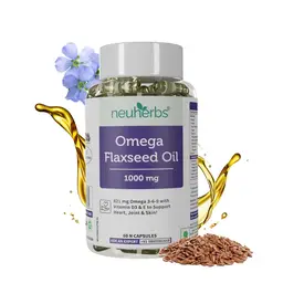 Neuherbs -  Omega Flaxseed Oil - with Vitamin E, Vitamin D3 - for Healthy Heart and Manage Blood Cholesterol Levels icon