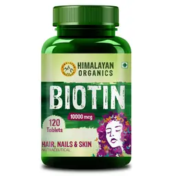 Himalayan Organics Biotin 10,000 mcg for Hair - 120 Tablets icon