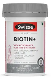 Swisse Beauty Biotin+ With Nicotinamide, Rose Hips & Vitamin C, Supports Collagen Formation icon