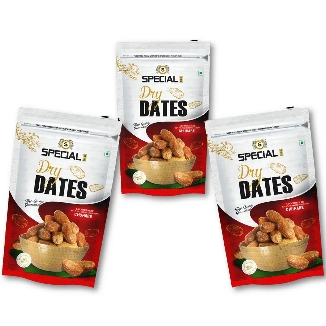 Special Choice Dry Dates (Chuhara) Prime for Diabetes Management - Pack of 3 (3000 gm)