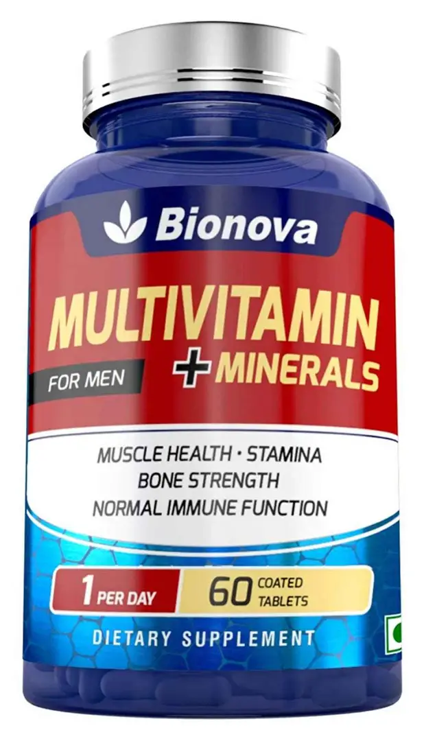 Bionova Multivitamins for Men with Minerals for Energy, Immunity and Bone Strength - Pack of 1( 60 Tablets)