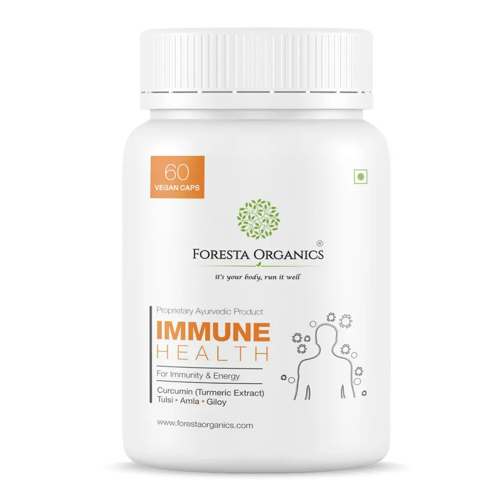Foresta Organics - Immune Health with Tulsi, Amla, Curcumin (Turmeric Extract) & Giloy - Pack of 1 (60 Capsules)