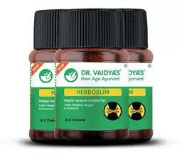Dr vaidya's Herboslim Tablet - Helps to reduce fats, with Medohar Guggul & Garcinia. icon