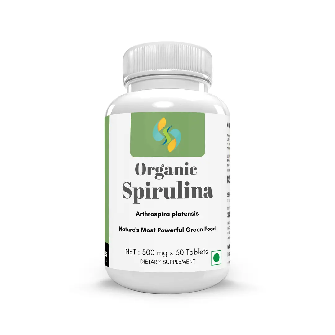 Sharrets Organic Spirulina Tablets - for Weight Loss Skin Hair & Immunity - Pack of 1 (60 Tablets)
