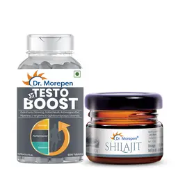 Dr. Morepen Natural & Pure Shilajit Resin and Testo Boost (Combo Pack)