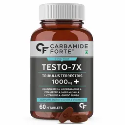Carbamide Forte Testo 7x - Testosterone Supplement for Men with Tribulus 1000mg, Ashwagandha, L-Citrulline & Kaunch Beej icon
