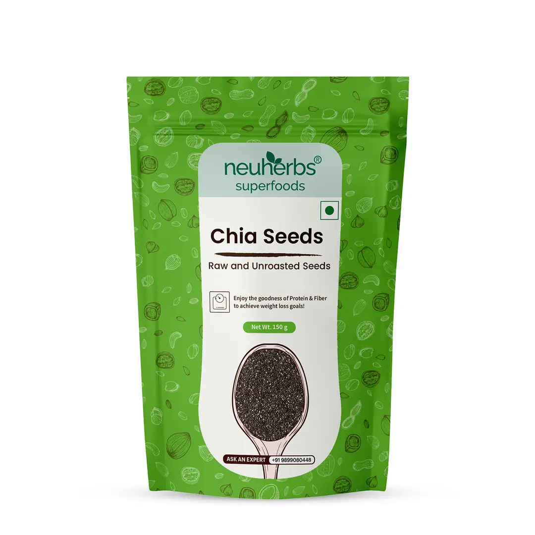 Neuherbs -  Organic Chia Seeds - with Chia Seeds - for Reduce Frequent Hunger Cravings and Manage Weight - 150 gm