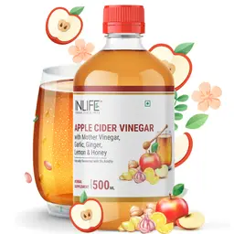INLIFE - Apple Cider Vinegar with Garlic Ginger Lemon Honey & Mother of Vinegar Raw Unfiltered Unpasteurized Health Supplement for Skin, Hair & Weight Management – 500 ml icon