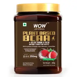 WOW Life Science - Plant Based BCAA Supplement For Muscle Recovery, Growth and Muscle Strengthening - 250g icon