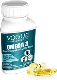 Vogue Wellness Fish Oil Omega 3 Capsules for Healthy Heart Supplement, Bones and Muscle icon
