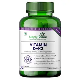 Simply Herbal Vitamin K2 With MK7 Complex Supplements for Strong Immunity & Bones, Blood Circulation, Supports Heart & Health for Men & Women- 60 Tablets icon