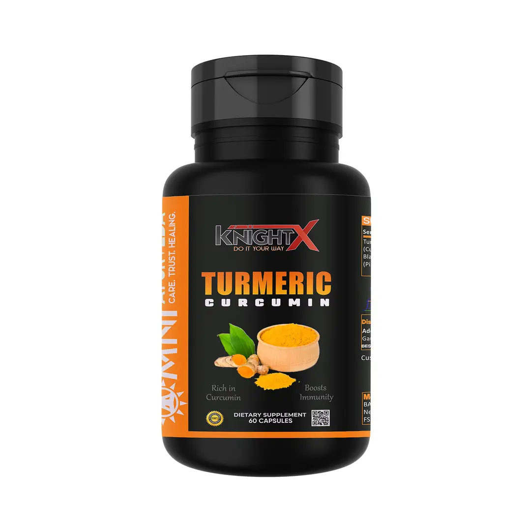 KnightX - Extra Strength Turmeric Curcumin Capsules - For Immunity Booster - 60 Capsules - Pack of 1 (60 Capsules)