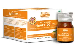 The Old Natural Nuvit D3 Vitamin D3 60000 iu I 60K iu Sugar Free Nano Shots I Once in a week - 5ml Pack of 4 Nano Shots icon