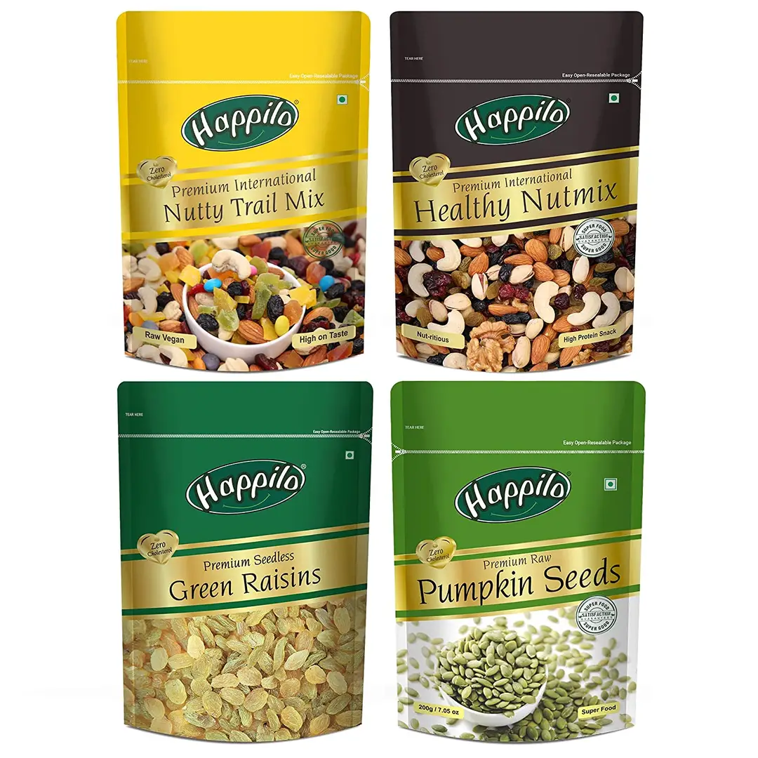 Happilo Premium Nuts & Dry Fruit (Trail Mix, Nut Mix, Raisins, Pumpkin Seeds) Combo - Combo Pack (290 gm)
