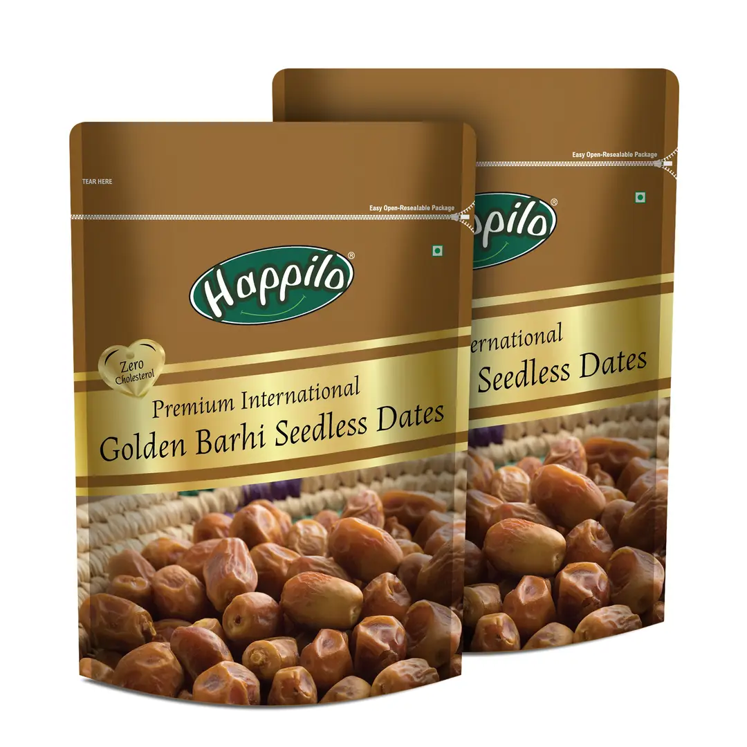 Happilo Premium Golden Barhi Dates - Golden Barhi Seedless Dates (1000 gm)