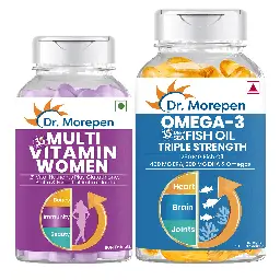Dr. Morepen Multivitamin Women 60 Veg Tablets and Omega 3 Deep Sea Fish Oil Triple Strength 60 Softgels  icon