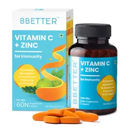 BBETTER Vitamin C, Zinc tablets for Immunity & skin health | With Amla Extract, Orange Peel Extract and Alfafa powder icon