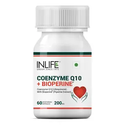 INLIFE - Coenzyme Q10 CoQ10 200mg with Bioperine (Piperine) 8mg Supplement - 60 Vegetarian Capsules icon