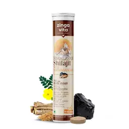 Zingavita Shilajit Effervescent Tablets 750mg with Ashwagandha extract, Gokshuru, Fenugreek and Safed Musli for Strength, Vitality and Performance icon
