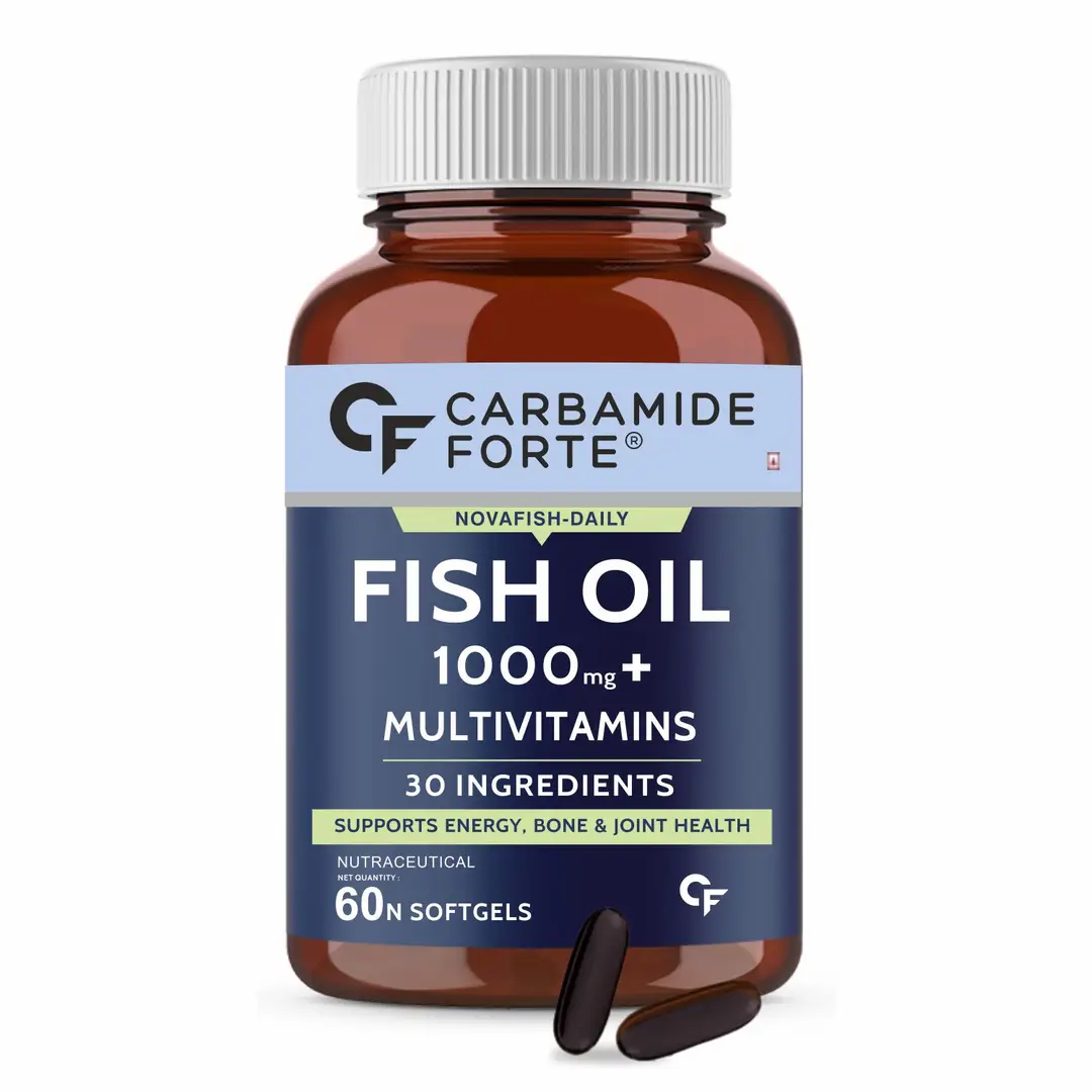 Carbamide Forte Fish Oil 1000mg with Multivitamin and Omega 3 for Heart Health - Pack of 1 (60 Tablet)