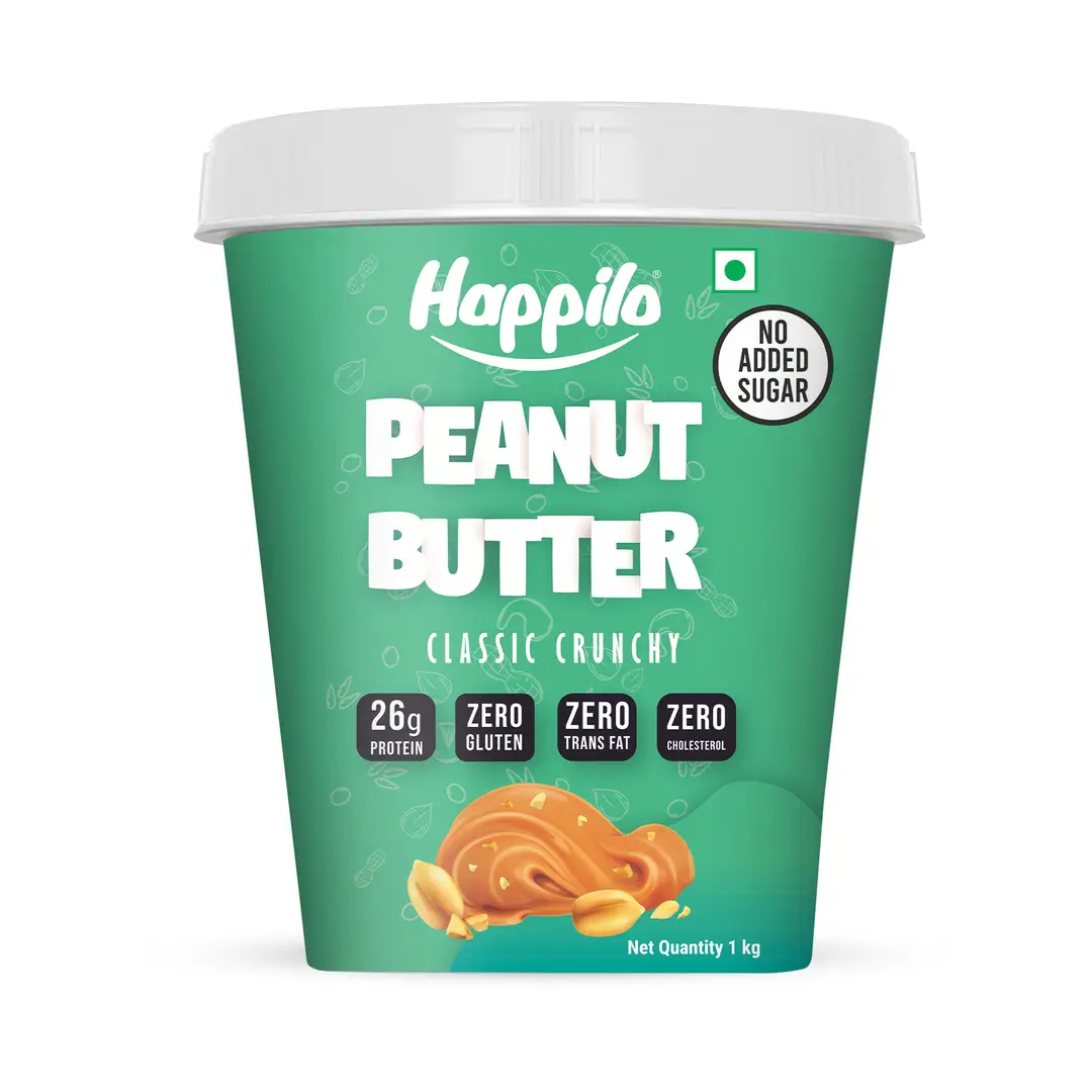 Happilo Classic Peanut Butter for Weight Management - Classic Crunchy,1000 gm