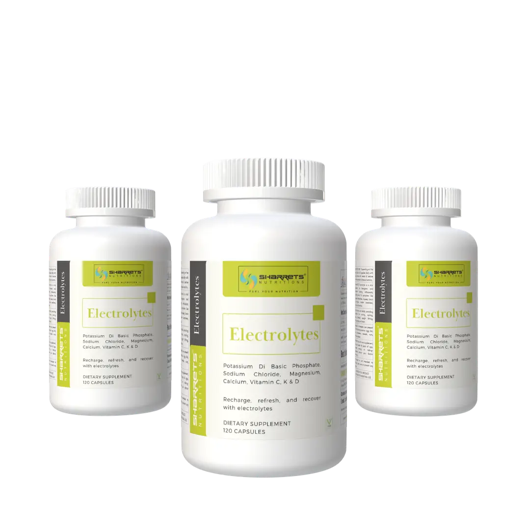 Sharrets Electrolytes Supplement for Rehydration - Pack of 3 (360 Capsules)