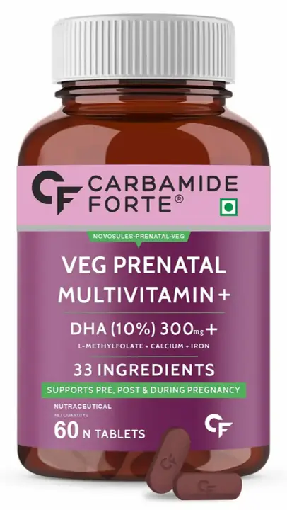 Carbamide Forte Prenatal Multivitamin with DHA 300mg for Pregnancy - Pack of 1(60 Tablets)