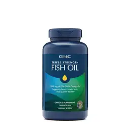GNC Triple Strength Fish Oil Mini Omega 3 Capsules for Men & Women | 900mg EPA & DHA | Improves Memory | Protects Vision | No Fishy Aftertaste | Supports Family Health | USA Formulated icon