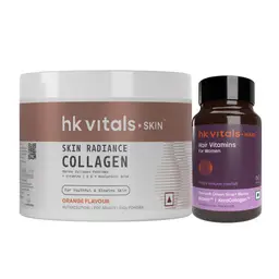 hk vitals Skin Radiance Collagen (Orange, 100 gm) and Hair Vitamins for Women (60 Tablets)