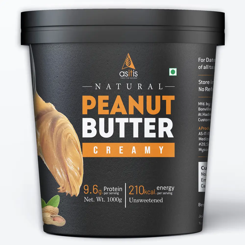 AS-IT-IS Peanut Butter (Natural And Unsweetened) for Weight Management - Creamy (1000 gm)