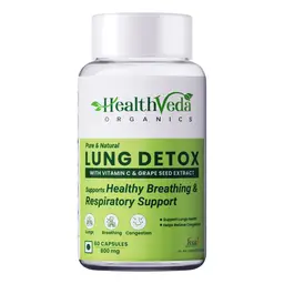 Health Veda Organics - Lung Detox with Vitamin C and Grape Seed Extract - Healthy Breathing, Lung Detox and Immunity