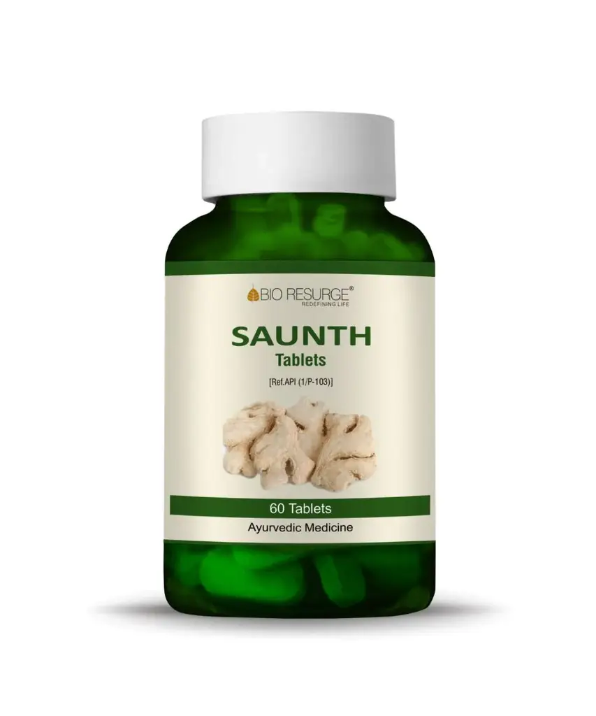Bio Resurge - Saunth Tablets Help for Arthritis|Cholesterol|Gastritis-750mg - Pack of 1 (60Tablets)