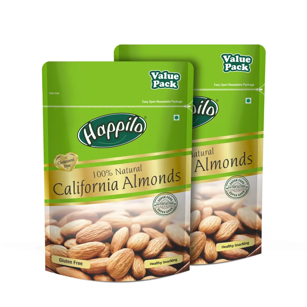 Happilo 100% Natural Premium Californian Almonds - Pack of 2 (1000 gm)